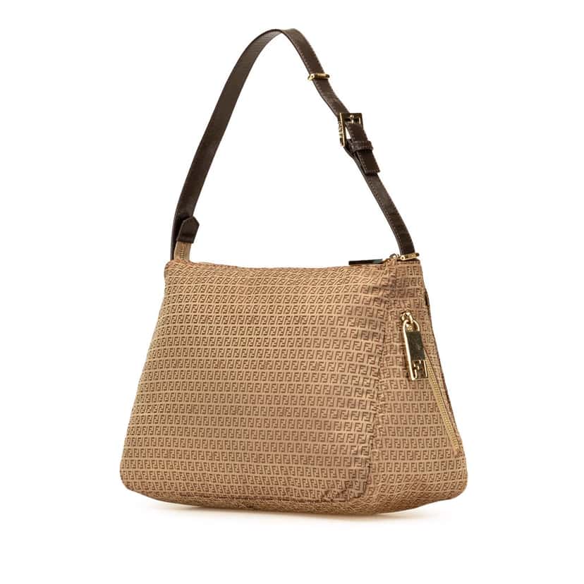 Fendi Micro Zucchino Canvas Mamma Forever Brown Canvas Good condition - Back View