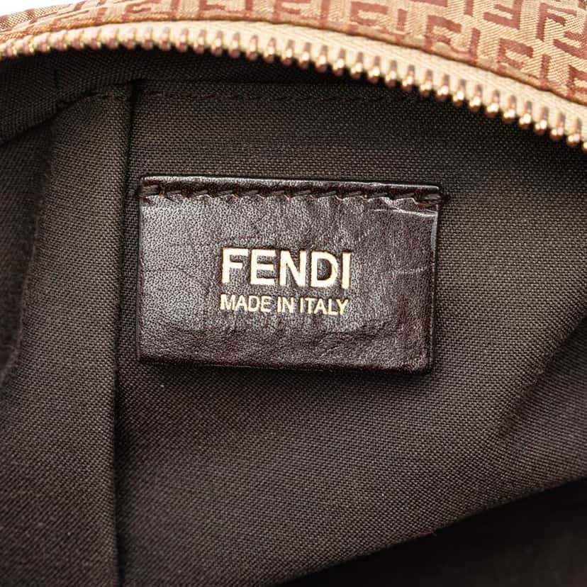 Fendi Micro Zucchino Canvas Mamma Forever Brown Canvas Good condition - Box View