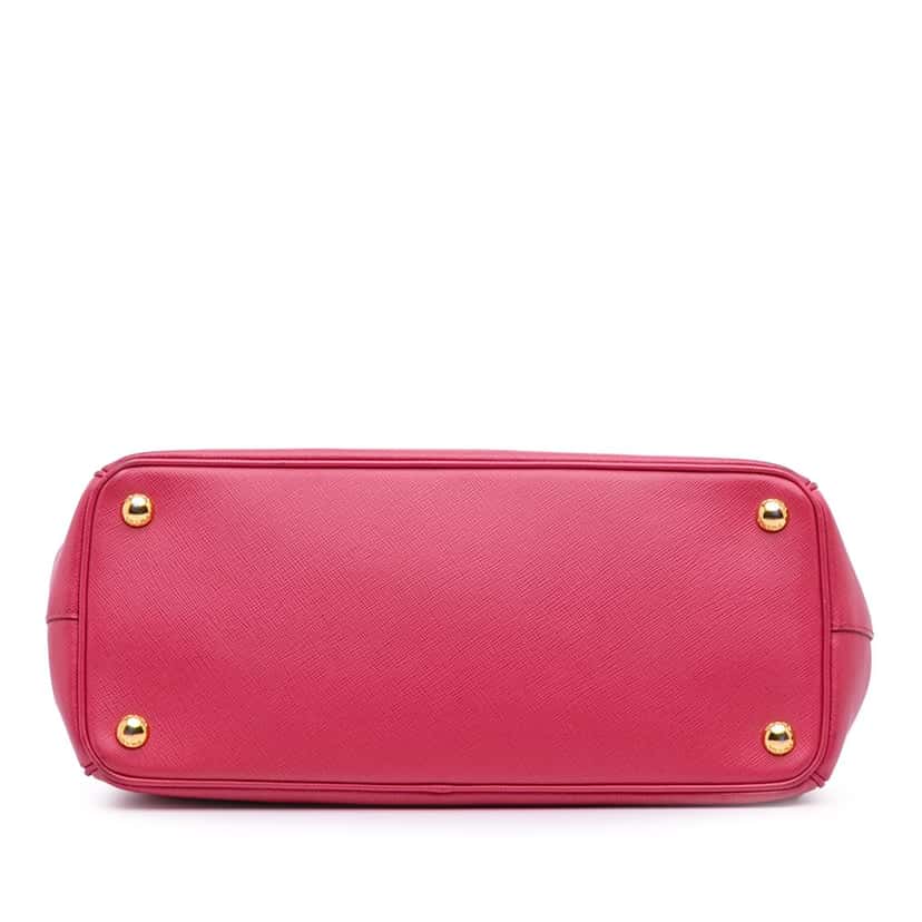 Prada Medium Saffiano Lux Galleria Double Zip Satchel Pink Leather Fair condition - Inside View