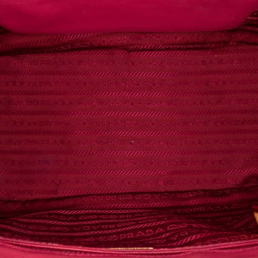 Prada Medium Saffiano Lux Galleria Double Zip Satchel Pink Leather Fair condition - Model View
