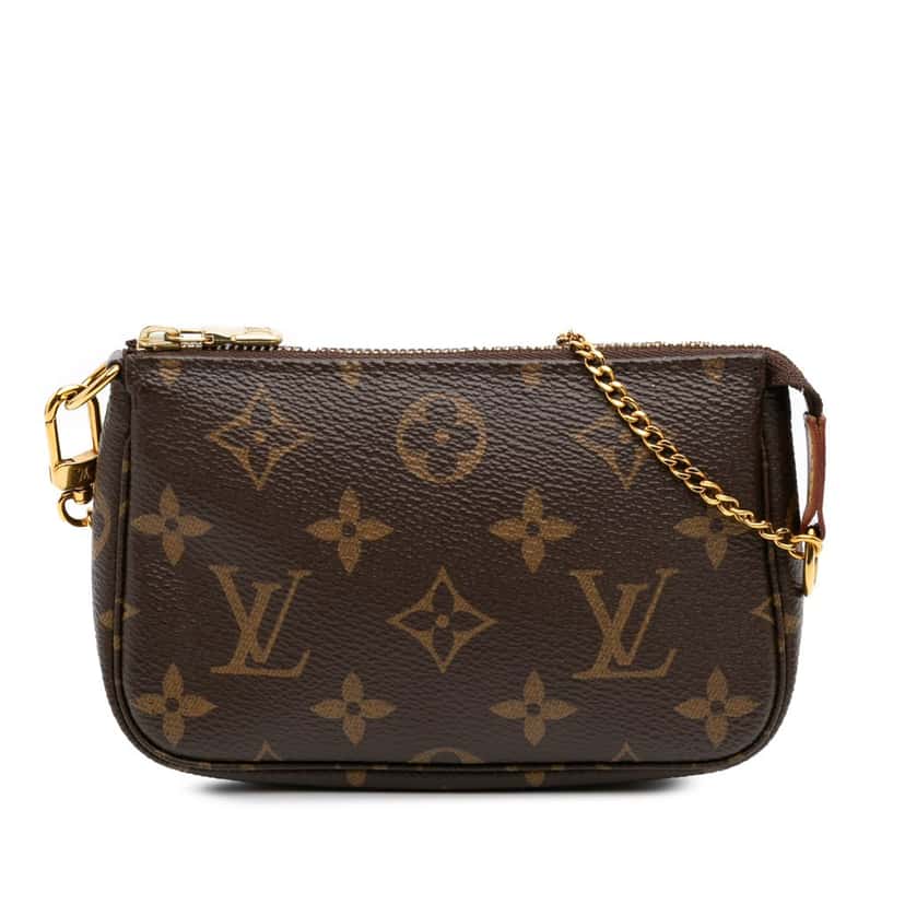 Louis Vuitton Monogram Mini Pochette Accessoires Brown Canvas Good condition - Front View