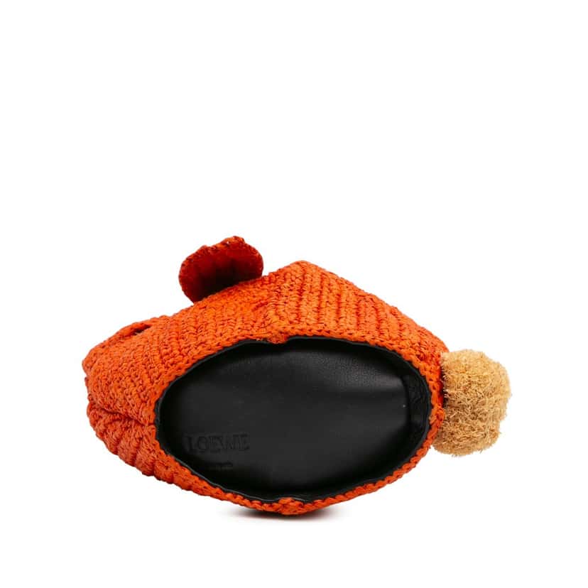 Loewe Mini Raffia Bunny Crossbody Orange Good condition - Inside View