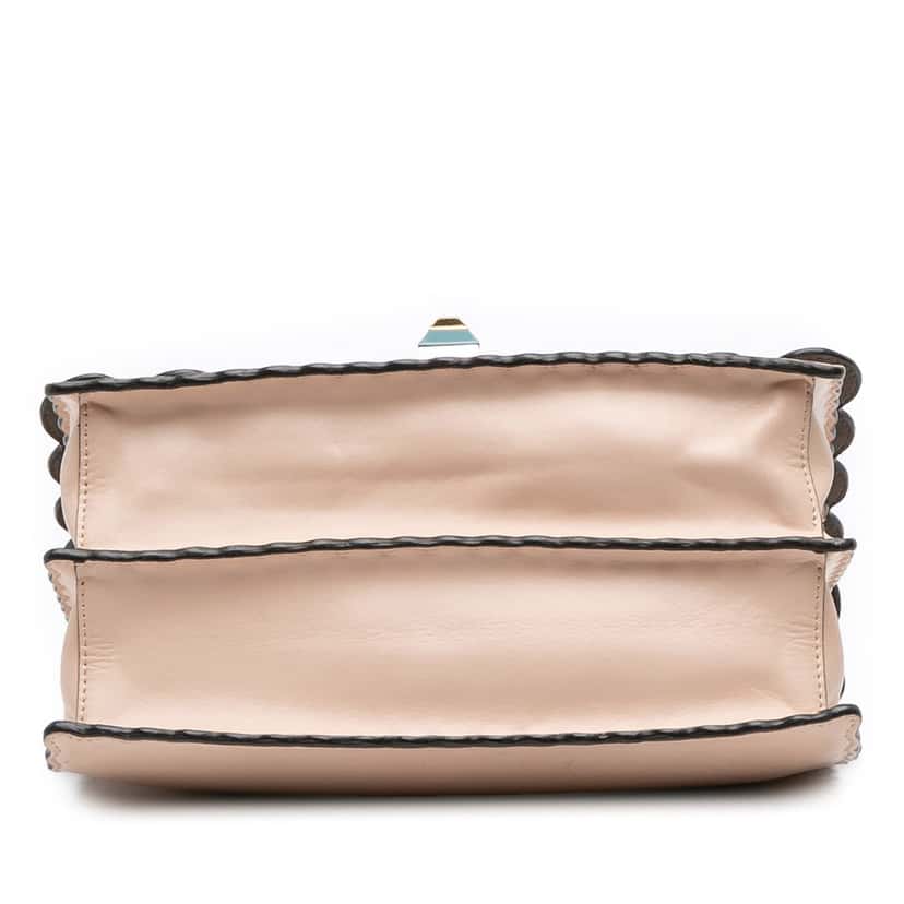 Fendi Medium Scalloped Leather Kan I Satchel Pink Leather Good condition - Inside View