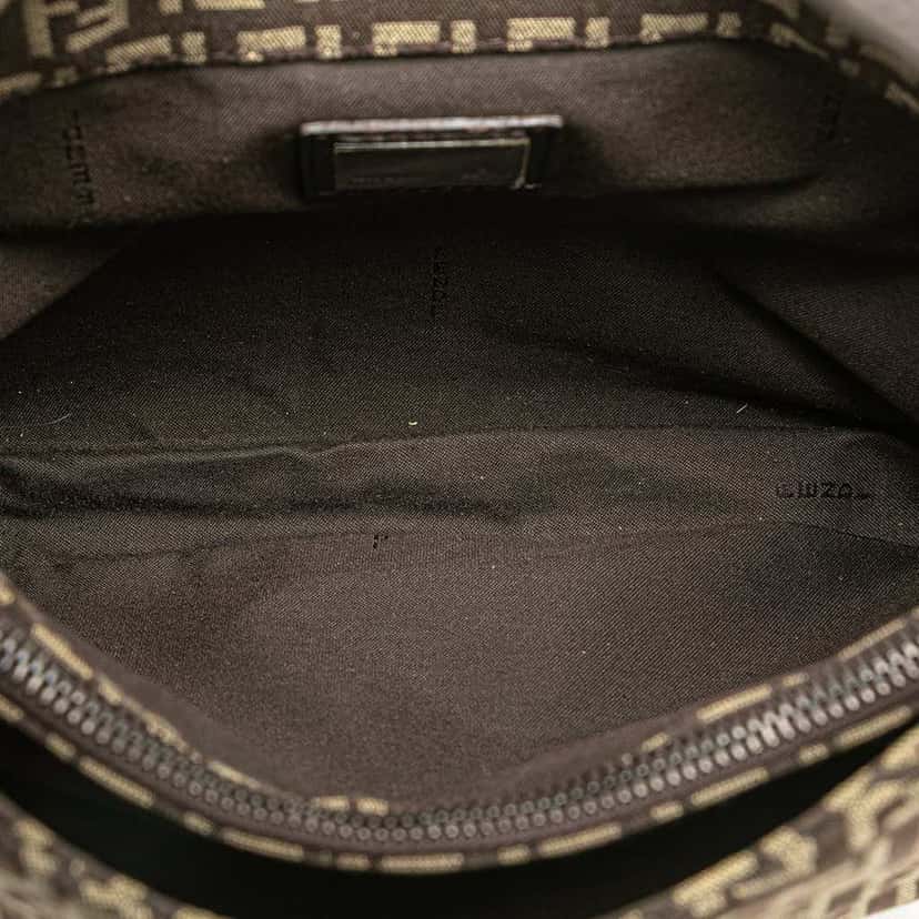 Fendi Zucchino Canvas Shoulder Bag Brown Canvas Good condition - Box View