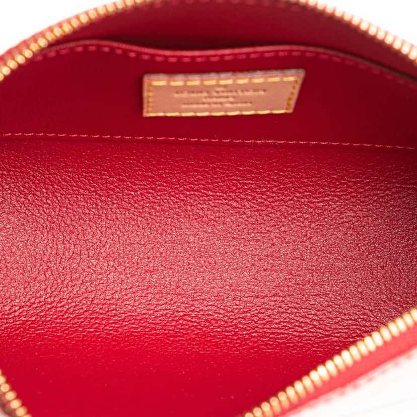 Louis Vuitton Monogram Vernis Rayures Cosmetic Pouch Red Leather Good condition - Model View