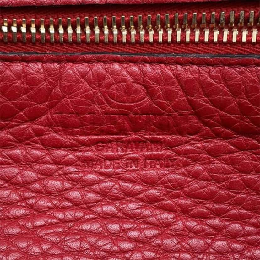 Valentino Small Leather Rockstud Trapeze Satchel Red Leather Good condition - Box View
