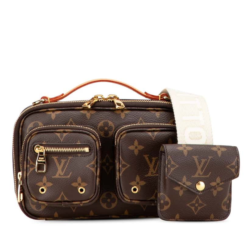 Louis Vuitton Monogram Utility Satchel Brown Canvas Good condition - Front View