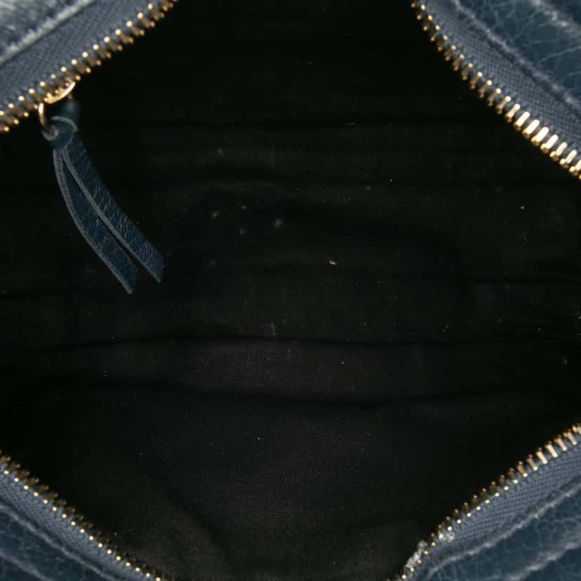 Balenciaga Mini Lambskin Motocross Classic City Satchel Blue Leather Good condition - Model View