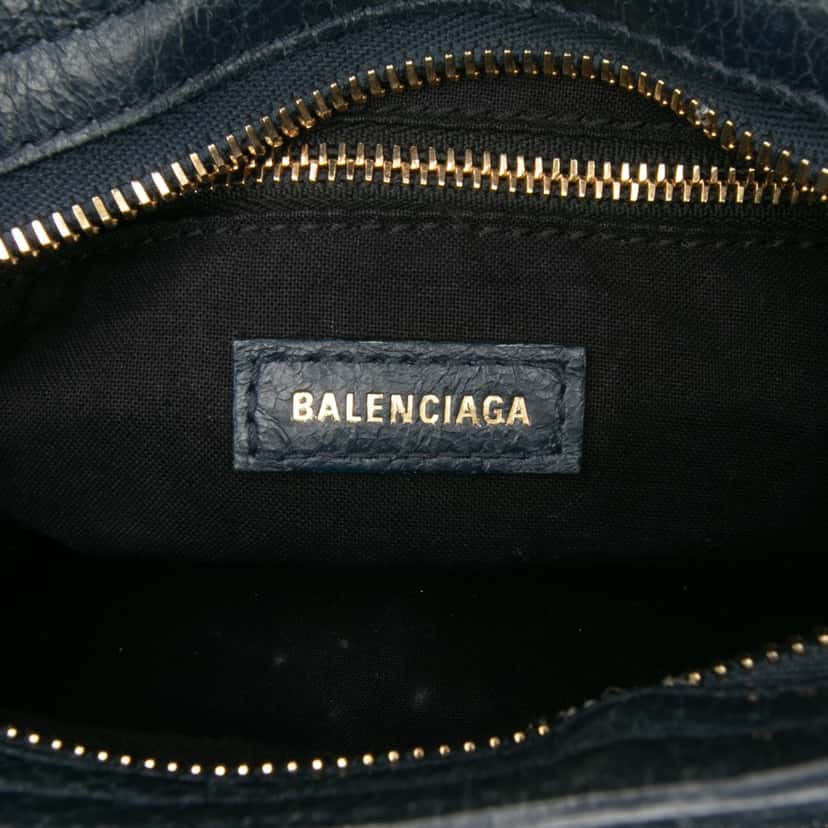 Balenciaga Mini Lambskin Motocross Classic City Satchel Blue Leather Good condition - Box View