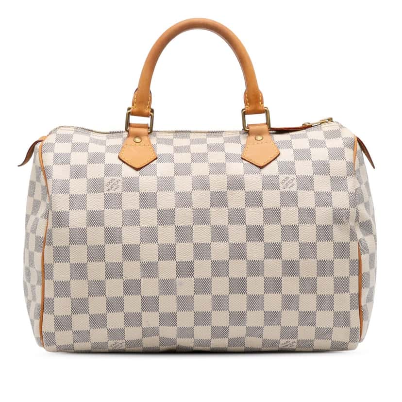 Louis Vuitton Damier Azur Speedy 30 White Canvas Good condition - Front View