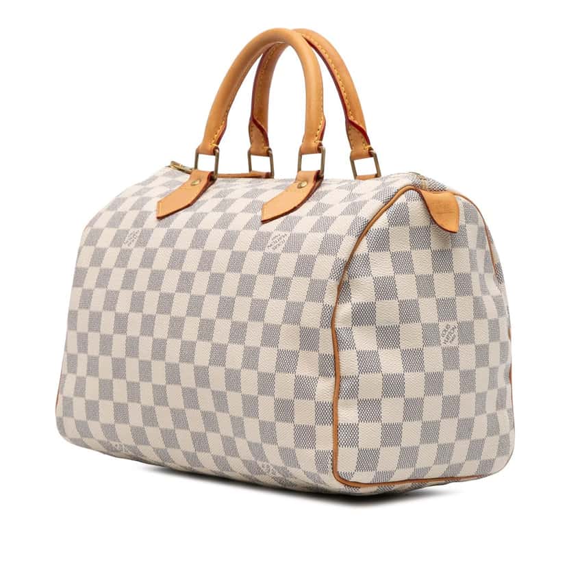 Louis Vuitton Damier Azur Speedy 30 White Canvas Good condition - Back View