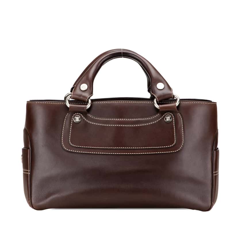 Celine Leather Boogie Handbag Brown Leather Good condition - Front View