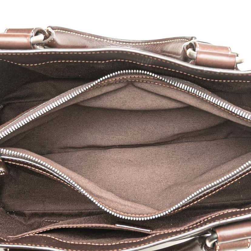Celine Leather Boogie Handbag Brown Leather Good condition - Model View
