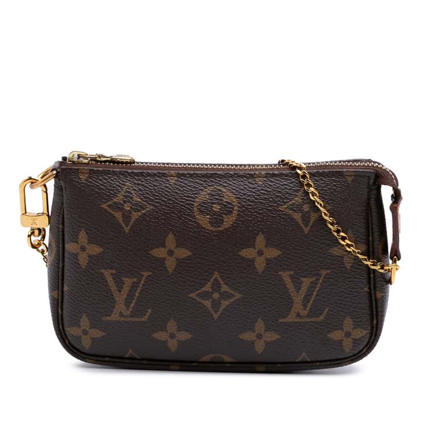 Louis Vuitton Monogram Mini Pochette Accessoires Brown Canvas Good condition - Front View