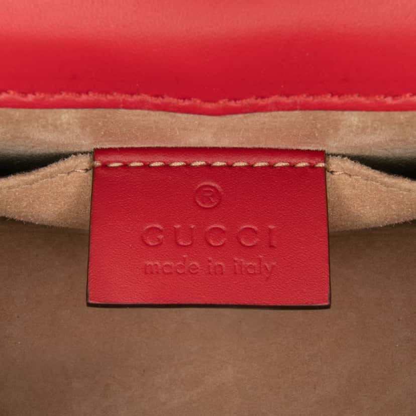 Gucci Mini Leather Sylvie Chain Crossbody Red Leather Good condition - Box View