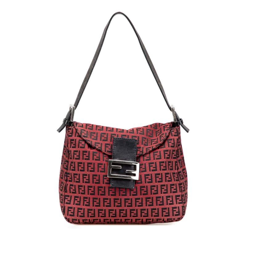 Fendi Zucca Canvas Double Flap Mamma Red Canvas Very good condition - Front View