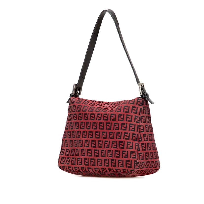 Fendi Zucca Canvas Double Flap Mamma Red Canvas Very good condition - Back View