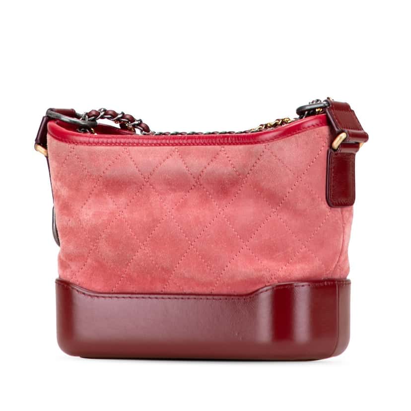 Chanel Small Suede Gabrielle Crossbody Red Leather Good condition - Back View