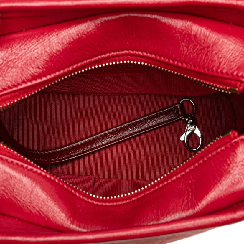 Chanel Small Suede Gabrielle Crossbody Red Leather Good condition - Model View