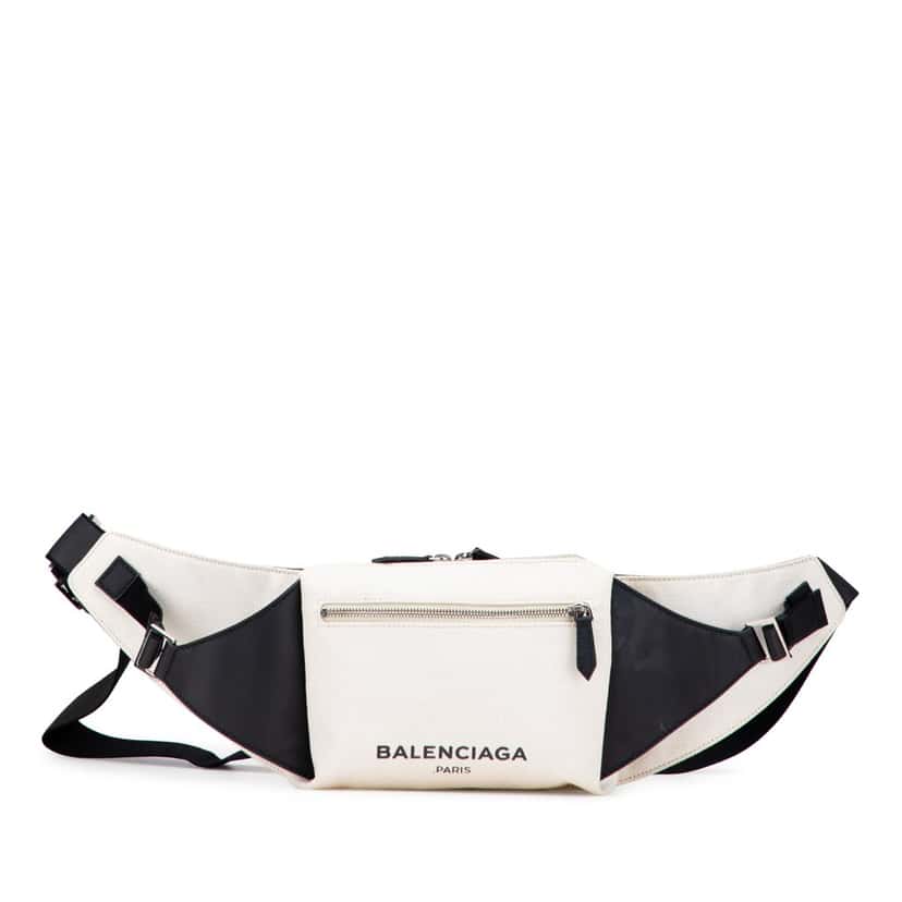 Balenciaga Canvas and Leather Neo Lift Belt Bag White Canvas Good condition - Front View