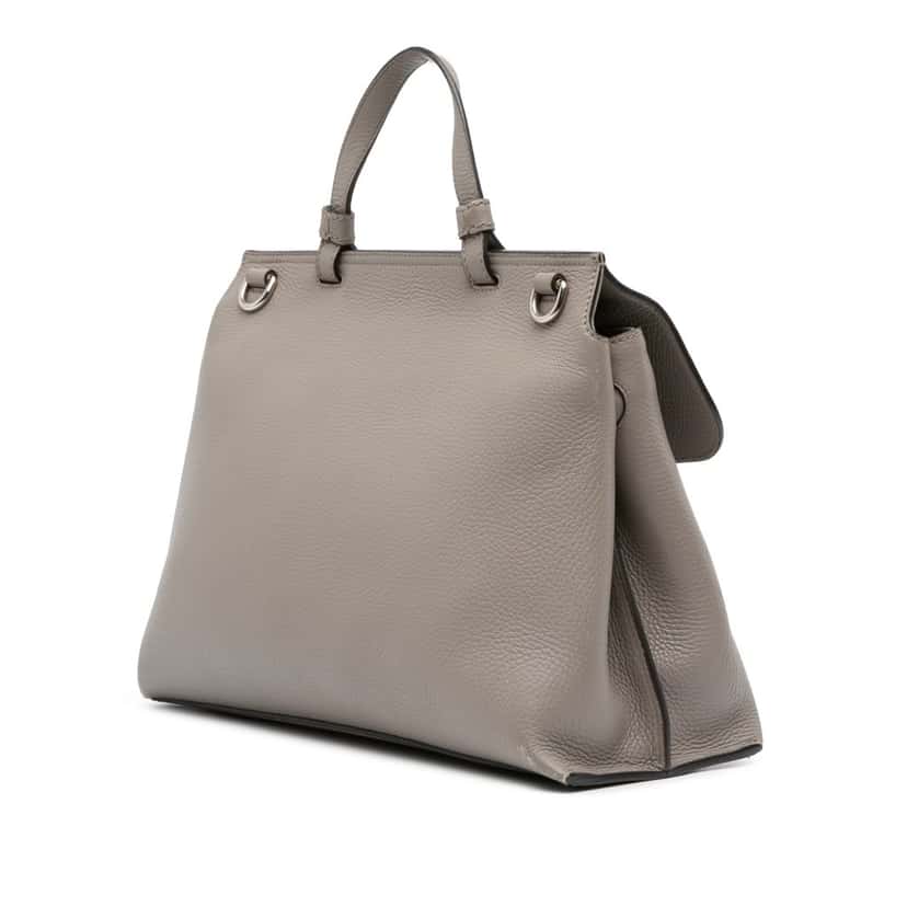 Gucci Medium Leather Bamboo Daily Satchel Brown Leather Very good condition - Back View