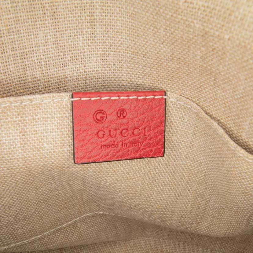 Gucci Mini Leather GG Charm Dome Satchel Red Leather Good condition - Box View