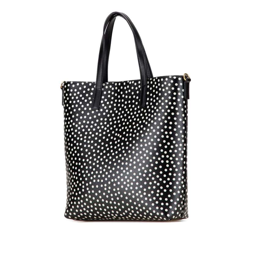 Saint Laurent Toy Calfskin Polka Dot North South Shopping Tote Black Leather Good condition - Back View