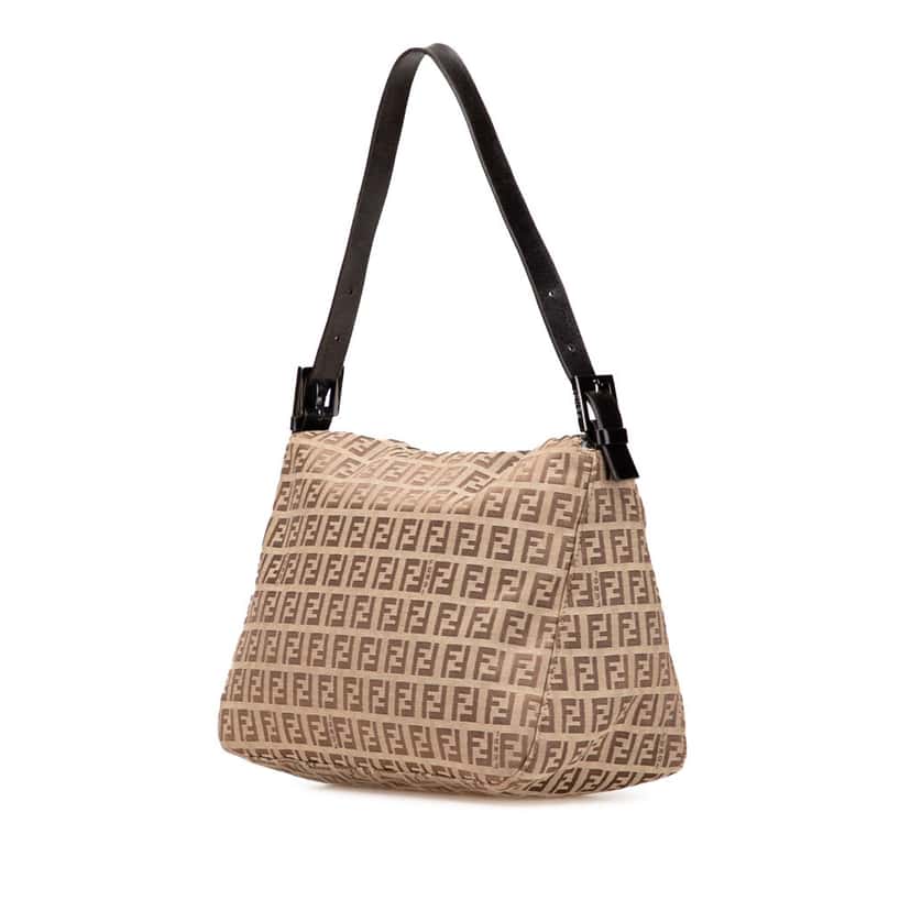 Fendi Zucchino Canvas Double Flap Mamma Brown Canvas Good condition - Back View