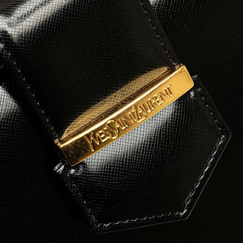 Yves Saint Laurent Leather Top Handle Frame Bag Black Leather Good condition - Box View