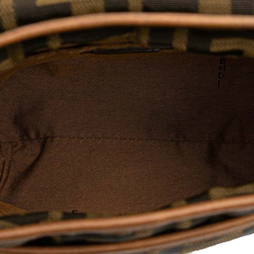 Fendi Mini FF Zucca Canvas Crossbody Brown Canvas Good condition - Model View
