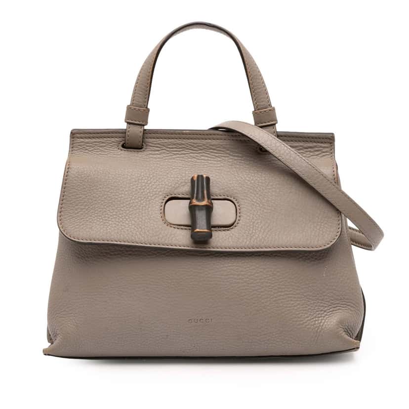 Gucci Small Leather Bamboo Daily Satchel Brown Leather Good condition - Front View