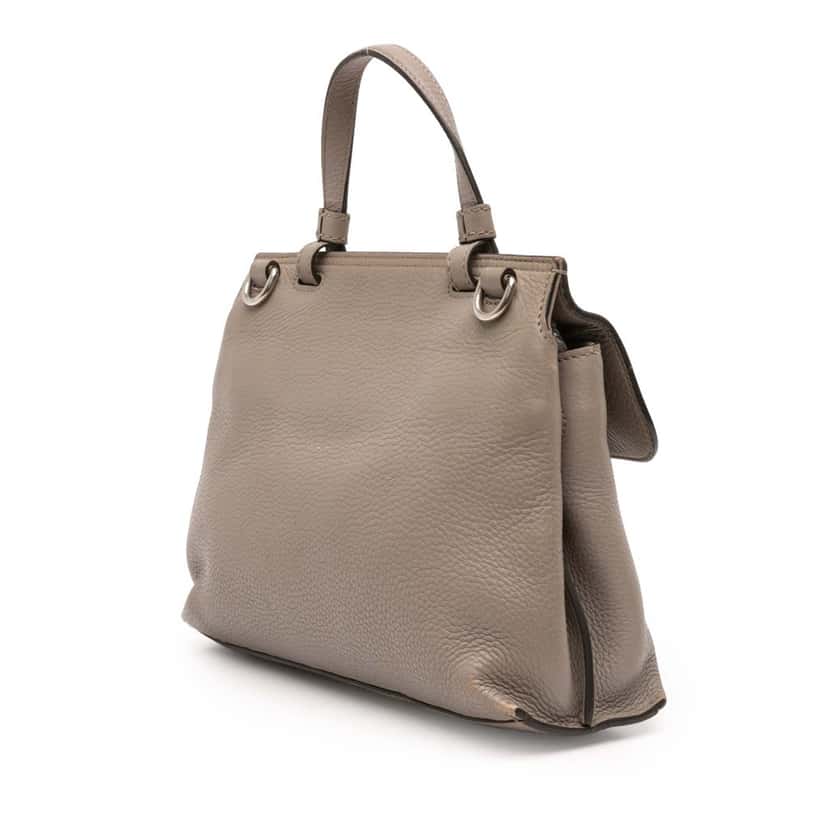 Gucci Small Leather Bamboo Daily Satchel Brown Leather Good condition - Back View