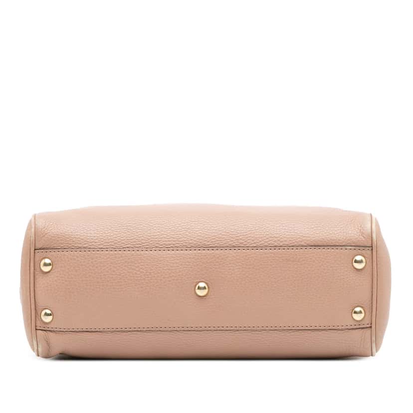 Gucci Small Calfskin Bamboo Shopper Satchel Pink Leather Good condition - Inside View