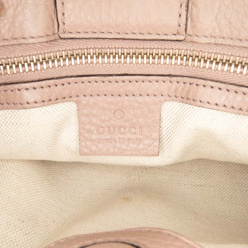 Gucci Small Calfskin Bamboo Shopper Satchel Pink Leather Good condition - Box View