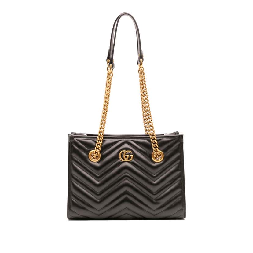 Gucci GG Marmont Matelasse Leather Tote Black Leather Good condition - Front View