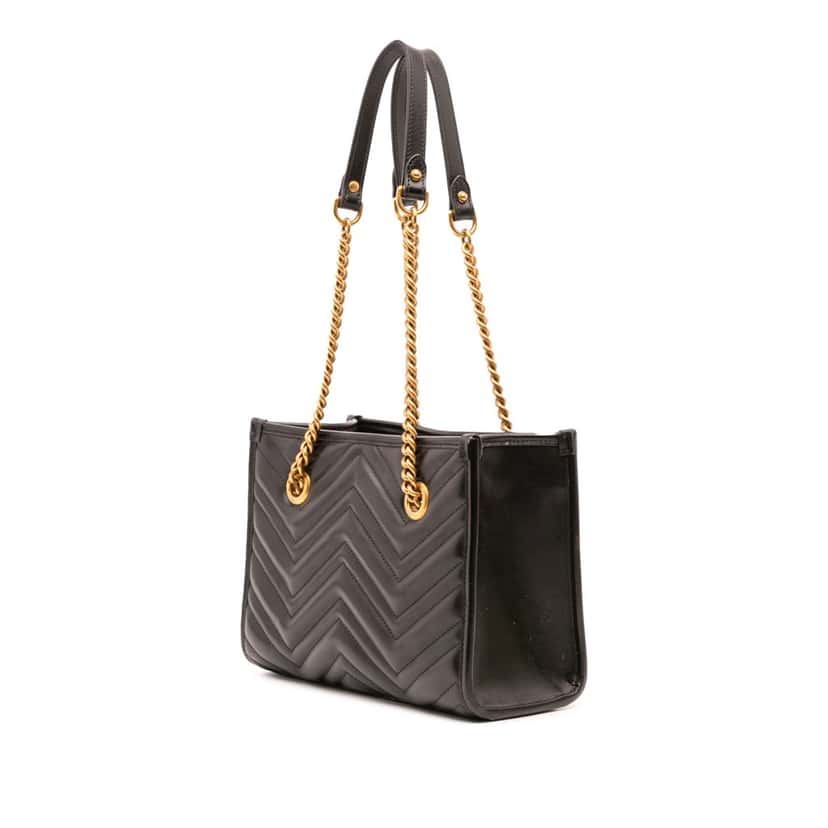 Gucci GG Marmont Matelasse Leather Tote Black Leather Good condition - Back View
