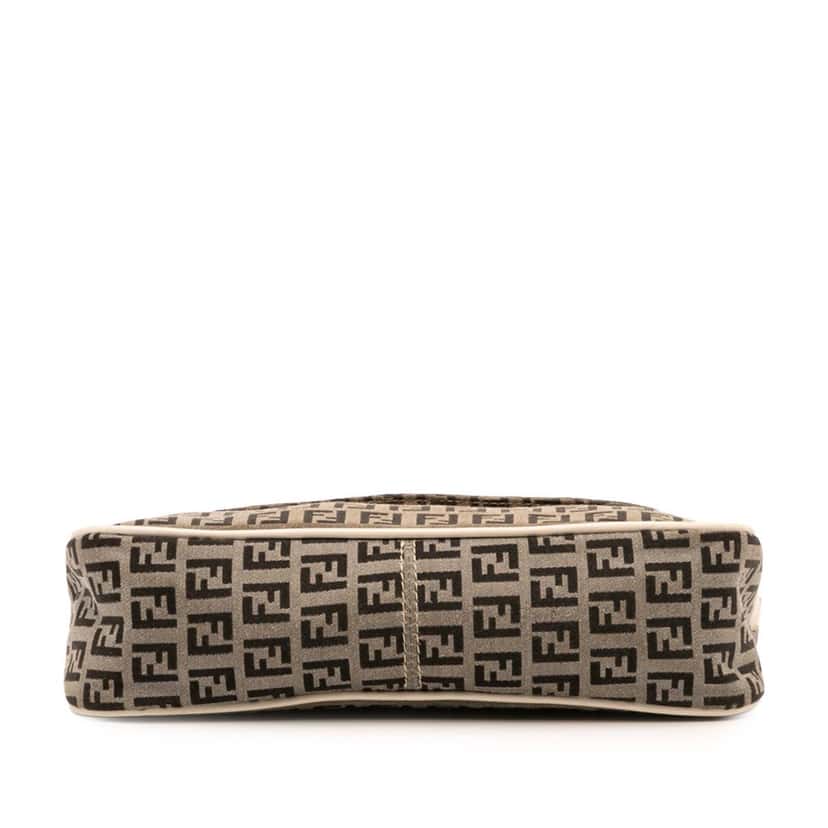 Fendi Zucchino Canvas Flap Pochette Brown Canvas Good condition - Inside View