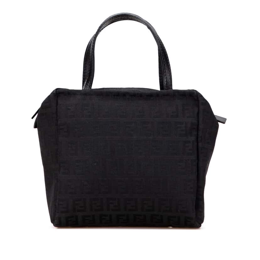 Fendi Mini Zucchino Canvas Handbag Black Canvas Good condition - Front View