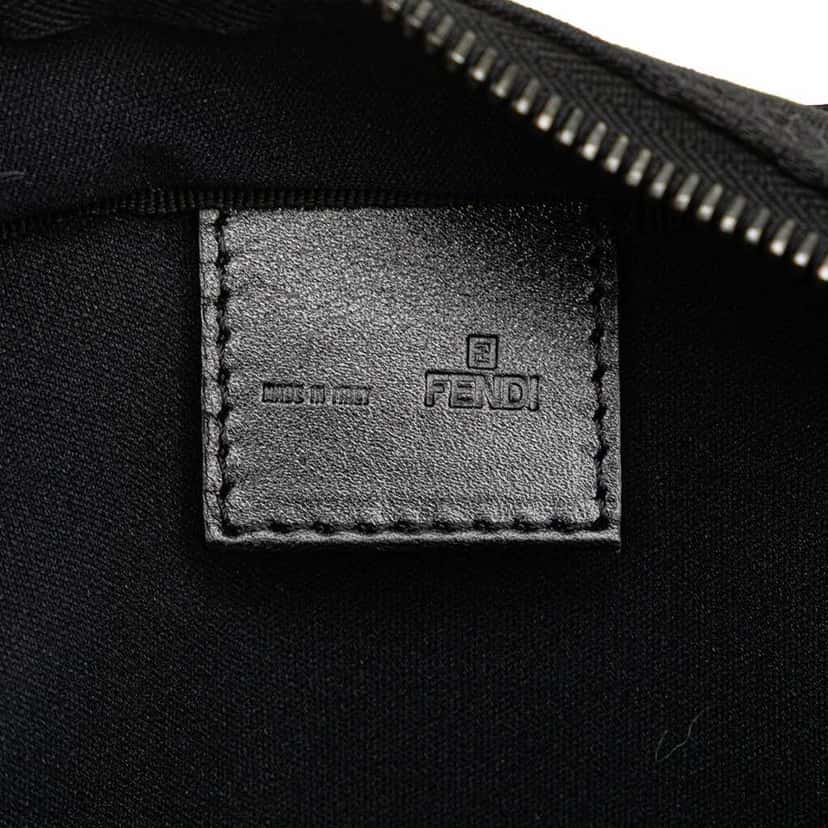 Fendi Mini Zucchino Canvas Handbag Black Canvas Good condition - Box View