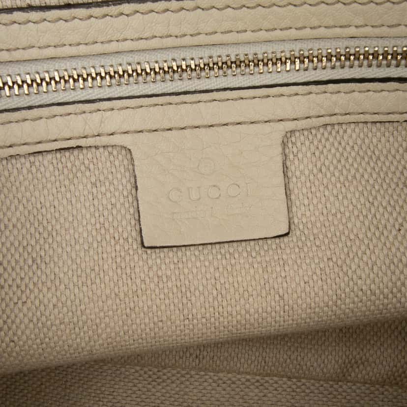 Gucci Leather Soho Chain Zip Shoulder Bag White Leather Good condition - Box View