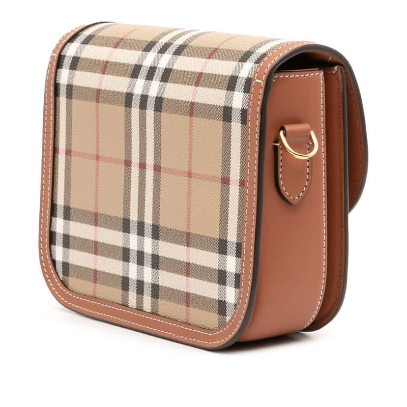 Burberry Small House Check Coated Canvas Elizabeth Crossbody Brown Canvas Good condition - Back View