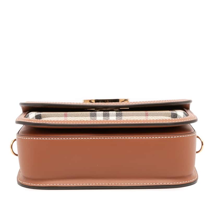 Burberry Small House Check Coated Canvas Elizabeth Crossbody Brown Canvas Good condition - Inside View