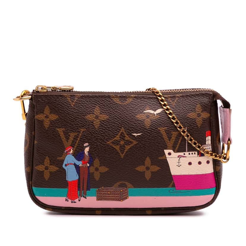 Louis Vuitton Monogram Transatlantic Mini Pochette Accessoires Brown Canvas Good condition - Front View