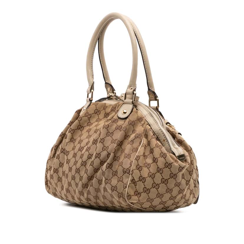 Gucci GG Canvas Sukey Satchel Brown Canvas Good condition - Back View