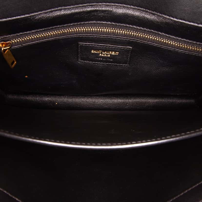 Saint Laurent Quilted Lambskin Gaby Shoulder Bag Black Leather Good condition - Model View