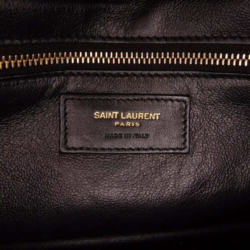 Saint Laurent Quilted Lambskin Gaby Shoulder Bag Black Leather Good condition - Box View