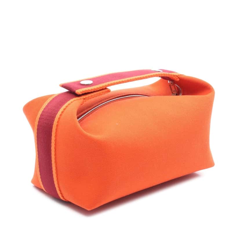 Hermès Small Canvas Bride A Brac Case Orange Canvas Very good condition - Back View