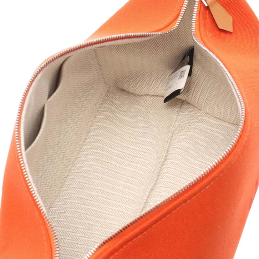 Hermès Small Canvas Bride A Brac Case Orange Canvas Very good condition - Inside View