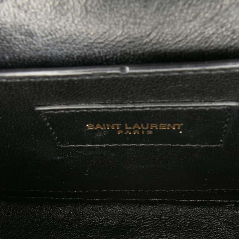 Saint Laurent Medium Lambskin Monogram Vicky Chain Bag Blue Leather Very good condition - Box View