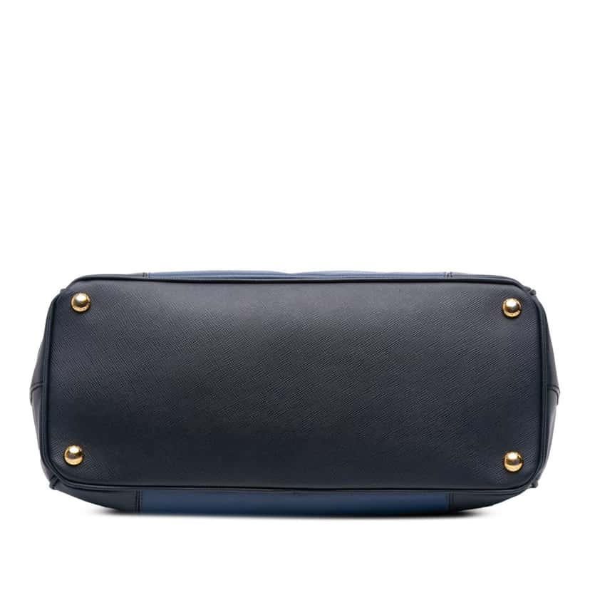 Prada Medium Bicolor Saffiano Lux Galleria Double Zip Satchel Blue Leather Good condition - Inside View